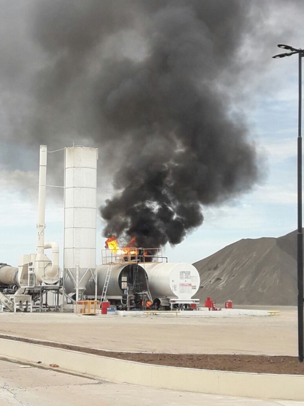 Incendio en un obrador