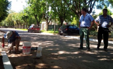 Barrio Don Antonio: El Municipio salió a pintar los cordones