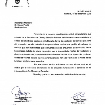 Pedido de los concejales de Cambiemos