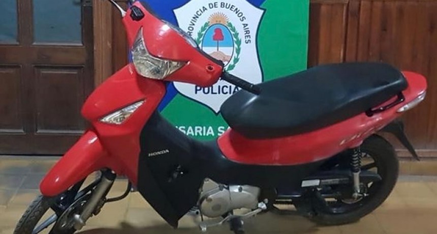 Recuperan una moto que había sido robada 
