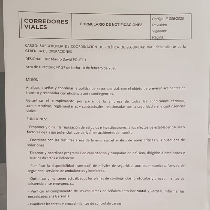 El Intendente (MC) Mauro Poletti se sumó al gobierno nacional