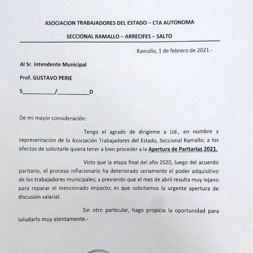 ATE pide la reapertura de paritarias