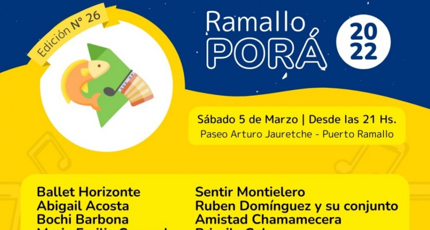 Se viene la 26° edición del Ramallo Porá