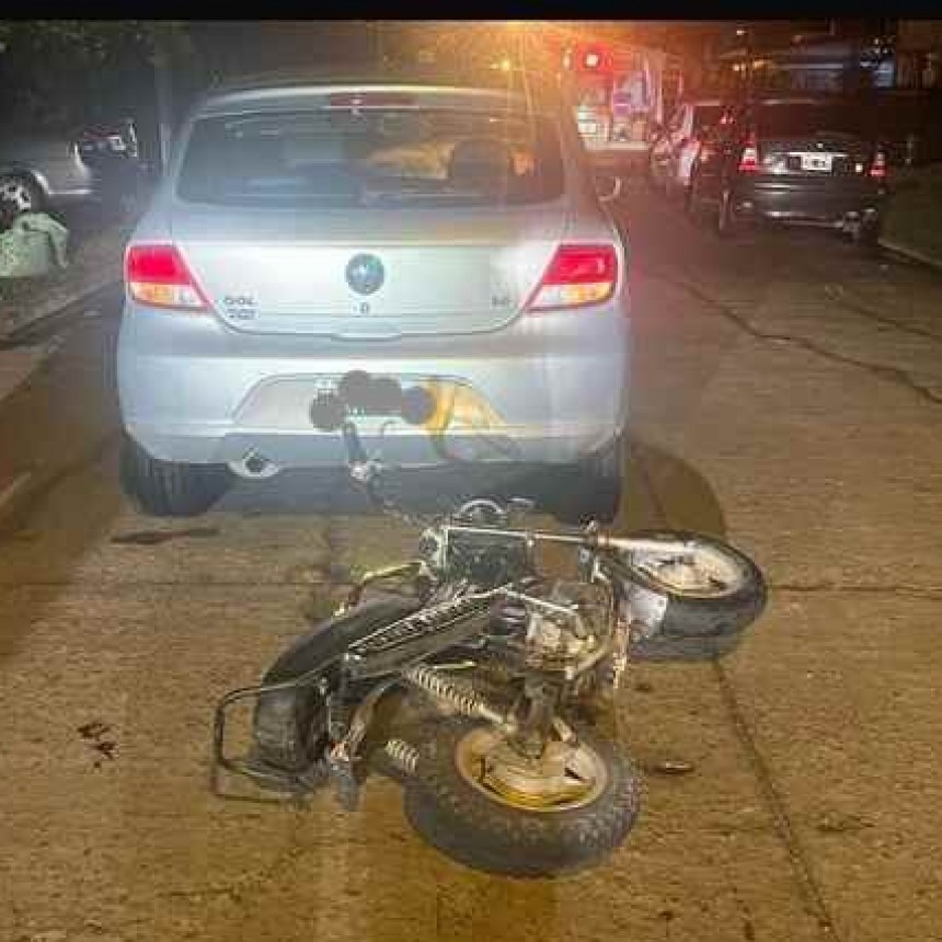 Choque entre auto y moto deja una herida leve en Ramallo