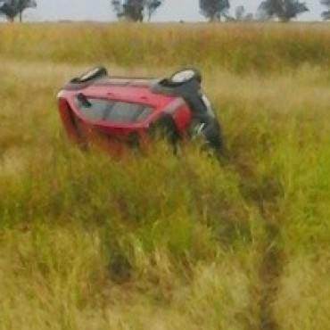Volcó un auto en ruta 9 