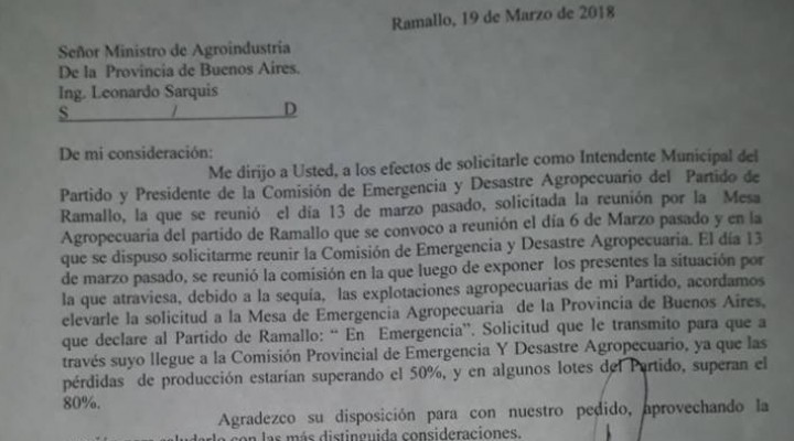 Piden que se declare la emergencia y desastre agropecuario