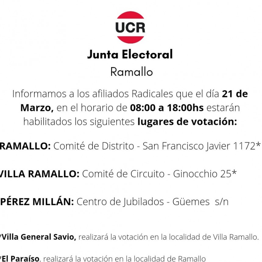El radicalismo vota con lista única en Ramallo con la mirada puesta en la competencia provincial
