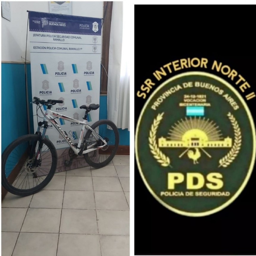 La Policía de Ramallo recupera una moto y una bicicleta robadas