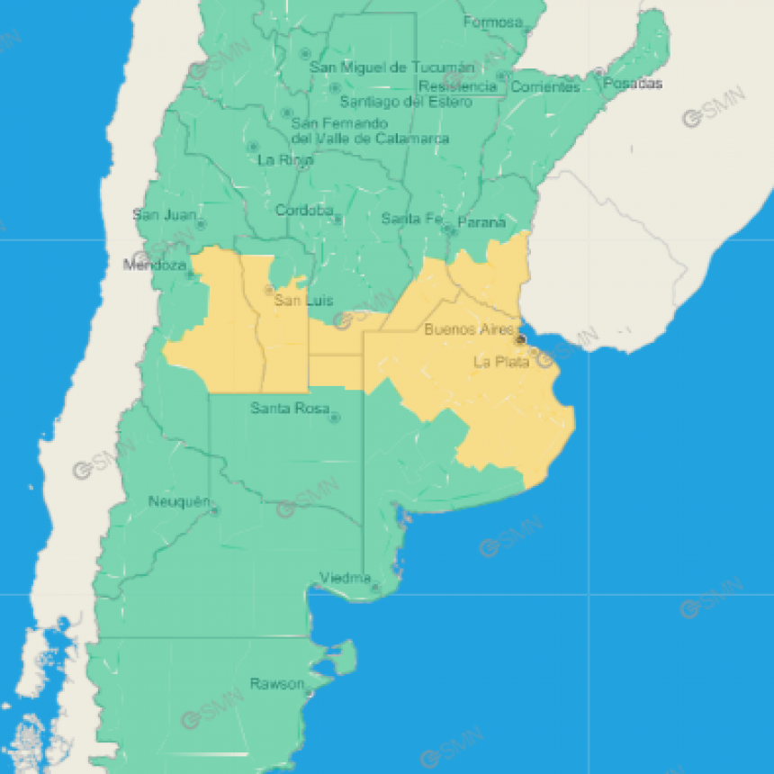 Alerta amarillo por lluvias intensas y ráfagas de viento