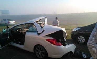 Corte total en la Ruta 9: Multiple accidente a la altura del basural de Baradero, hay por lo menos veinte vehículos involucrados