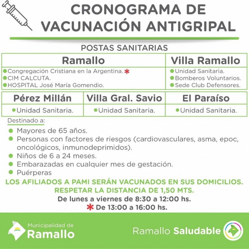 Campaña de vacunación antigripal