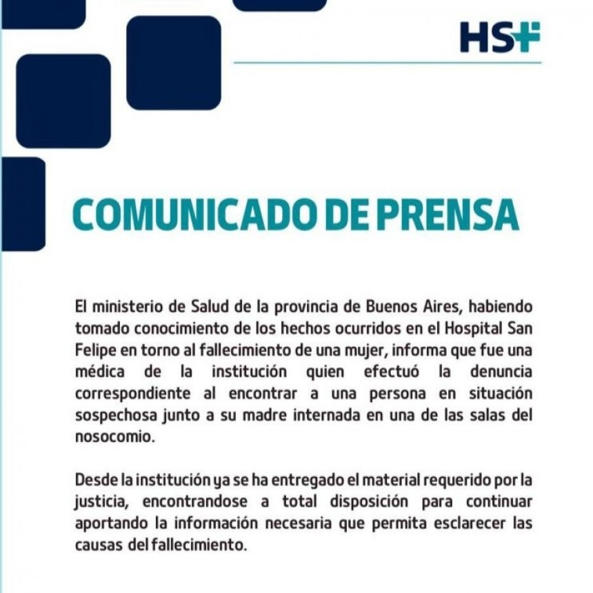 Comunicado del hospital San Felipe