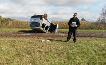 Despiste y vuelco en ruta 9