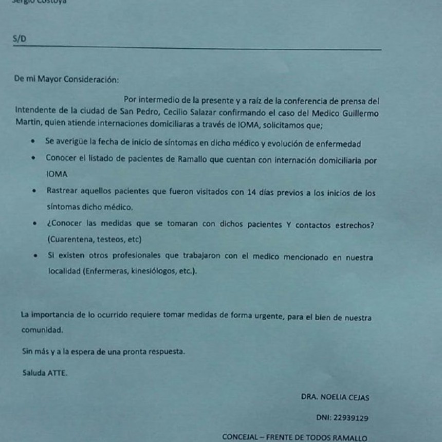 Pedido de los ediles del Frente de Todos