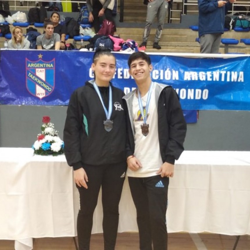 Podio para Constanza Gilliard y Matías Parciasepe en el Nacional de Taekwondo