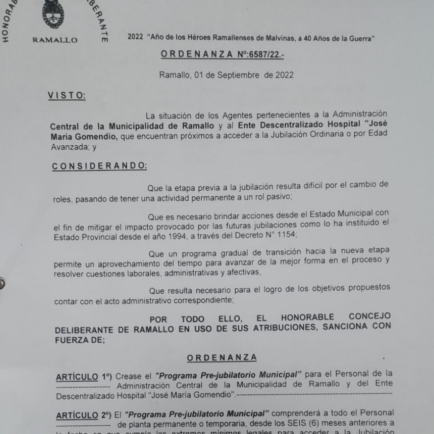 El Gobierno municipal respondió a las críticas sindicales por el Programa Pre Jubilatorio
