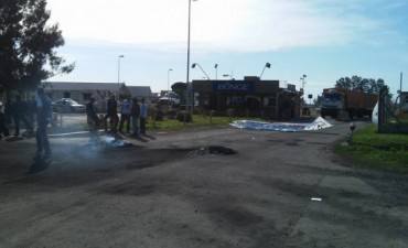 Protesta de los trabajadores de la seguridad en Bunge 