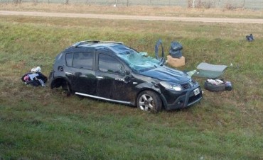 Volcó un auto en ruta 9