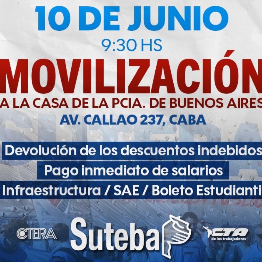 SUTEBA se moviliza y reclama por los descuentos