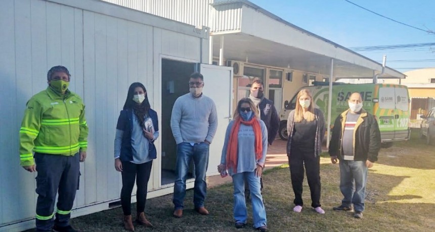 El intendente recibió los módulos de unidad y atención sanitaria covd-19 en Pérez Millán