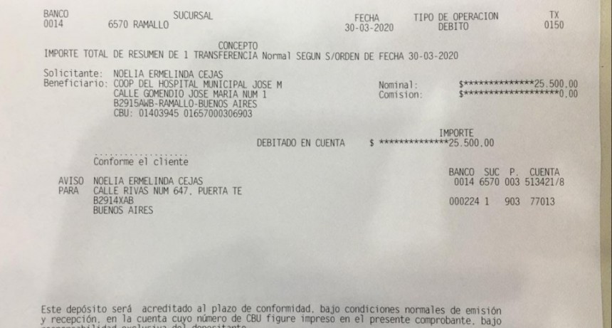 El Frente de Todos presentó las transferencias realizadas a la cooperadora