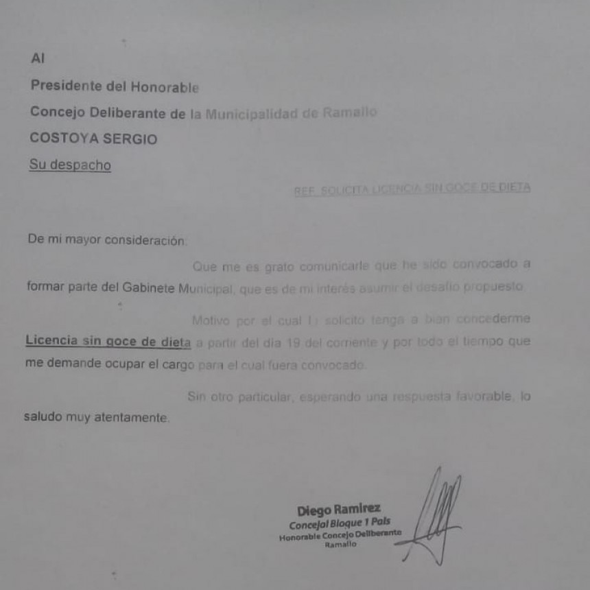 El doctor Diego Ramírez se suma al gobierno local