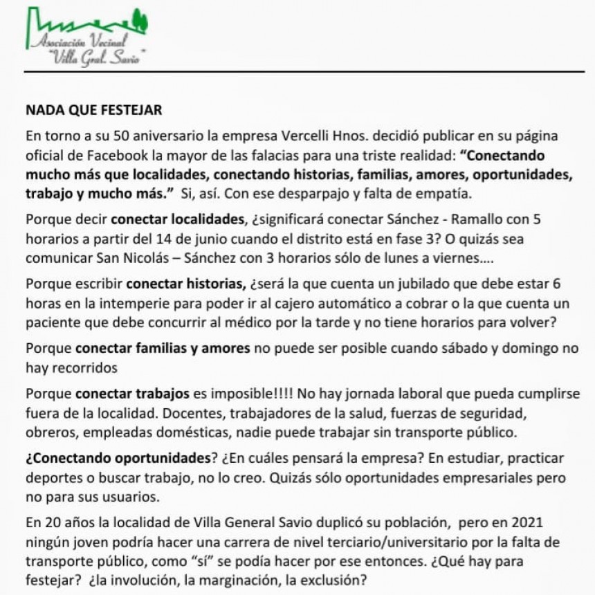"Nada que festejar"