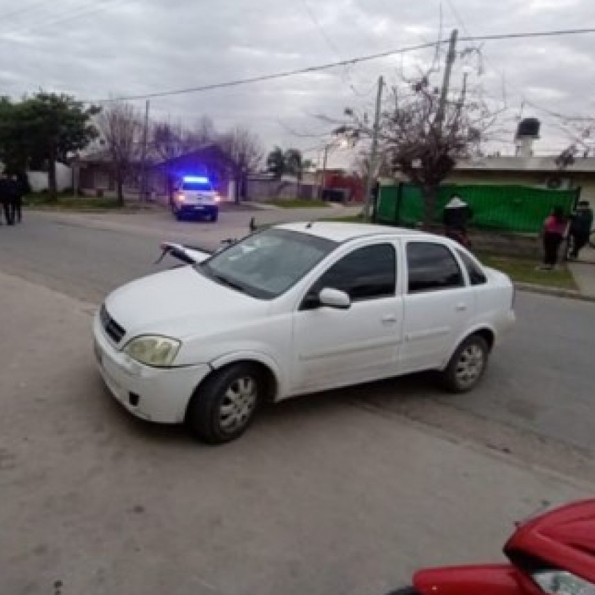 Accidente de tránsito en Villa Ramallo dejó a un motociclista herido