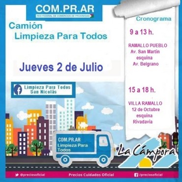 Hoy llega el camión Limpieza para todos