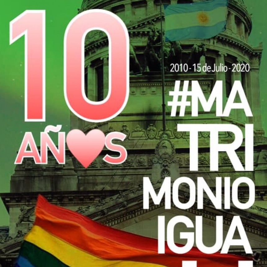 Celebramos hoy 10 años de la sanción de la Ley 26.818 de Matrimonio Igualitario