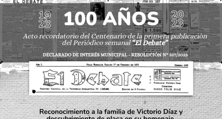 Homenaje a la familia de Victorio Díaz, fundadores del diario El Debate, en su centenario
