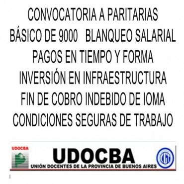 Este lunes paran los docentes afiliados a Udocba