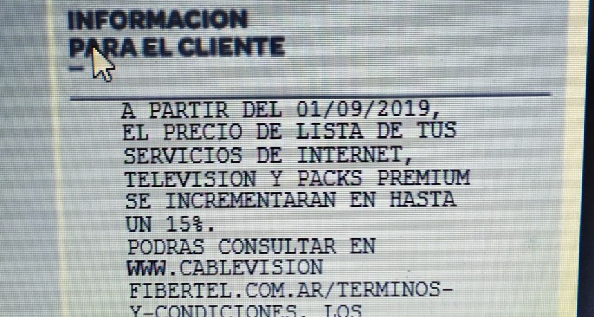 Cablevision Fibertel aumenta hasta 15%