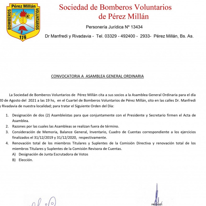 Convocatoria a Asamblea