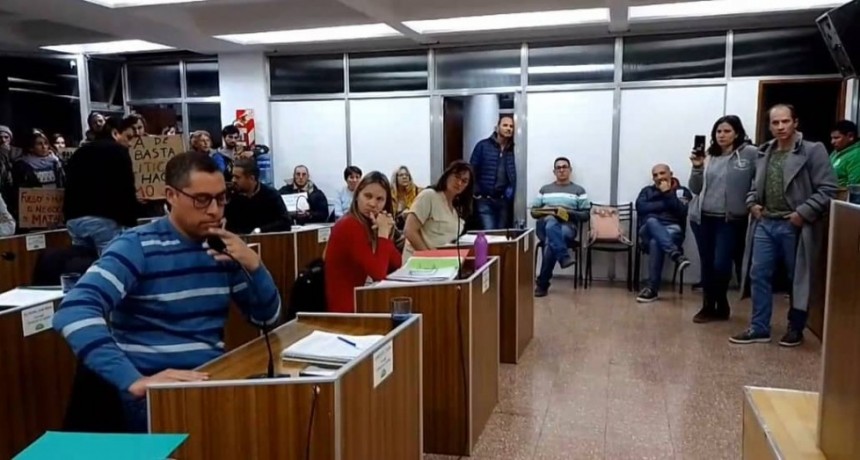 Protesta de vecinos en el concejo deliberante ante el avance del humo y quema de las islas