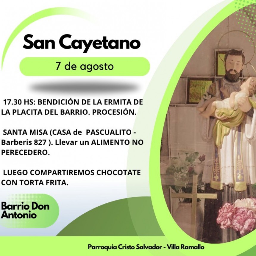 El Barrio Don Antonio se prepara para celebrar a San Cayetano con fe y comunidad
