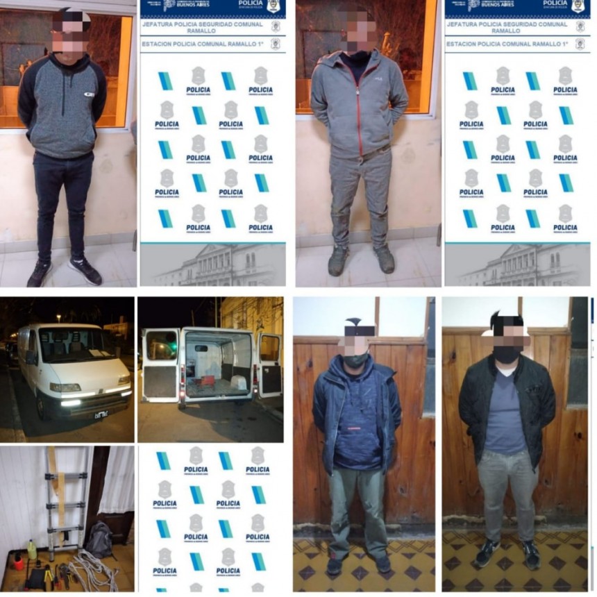 Cinco detenidos: tres por intento de robo a un comercio, eran de Pergamino