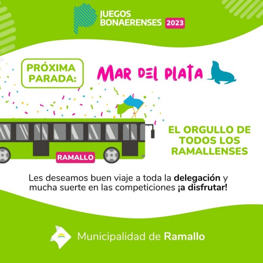 Pasada la medianoche la delegación de Ramallo partirá a disputar la Final Provincial de los Juegos Bonaerenses