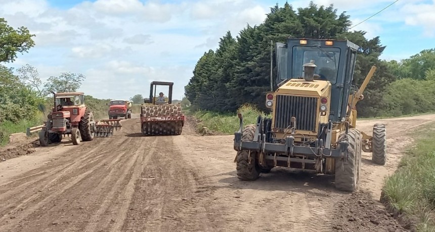 Continúa la obra del consolidado químico del camino 1001