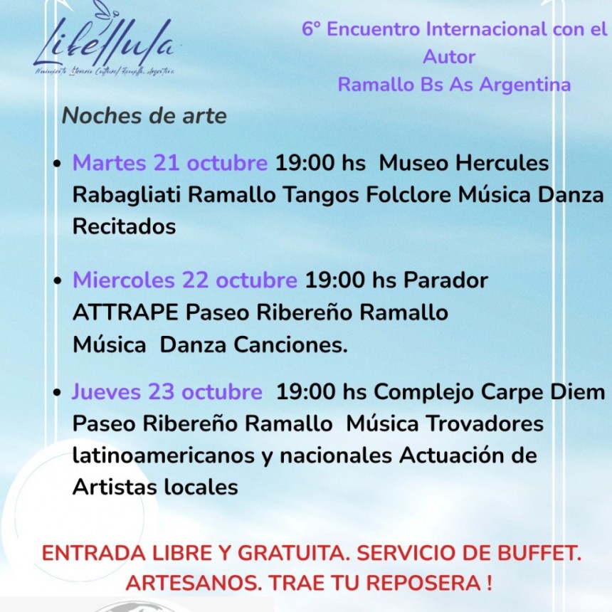 Ramallo vivirá una semana a pura cultura con el 6º Encuentro Internacional con el Autor