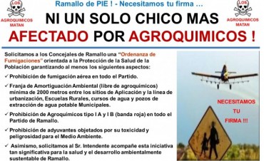 CAMPA&Ntilde;A "NI UN SOLO CHICO MAS AFECTADO POR AGROQUIMICOS