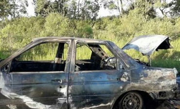 Ardió un auto