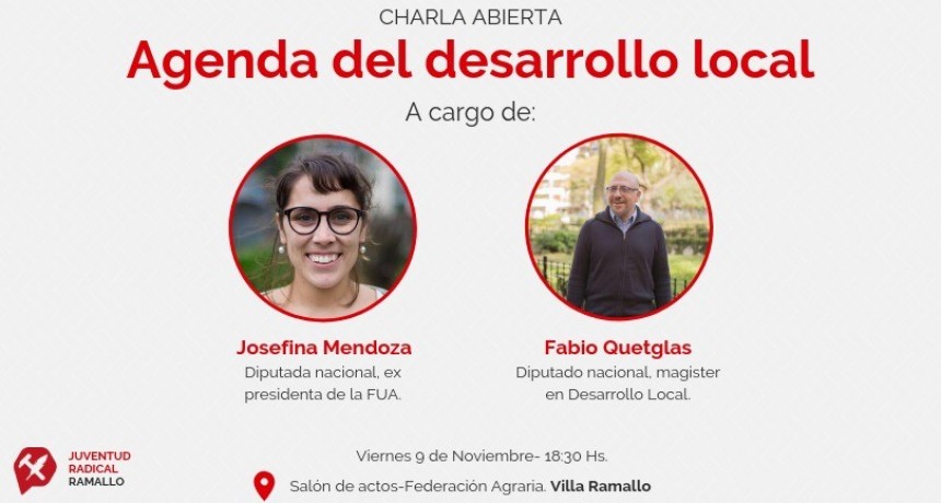 Los diputados nacionales Fabio Quetglas y Josefina Mendoza visitarán Ramallo