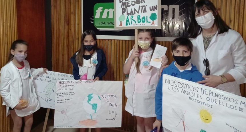 En el Día de la Palabra los alumnos de la Escuela 6 realizaron una campaña de concientización sobre el cuidado del medioambiente