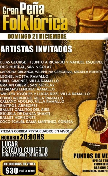 Peña folklórica en Defensores