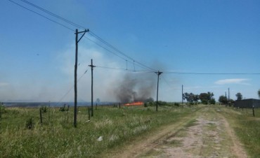 Incendio de pastizales en Villa General Savio