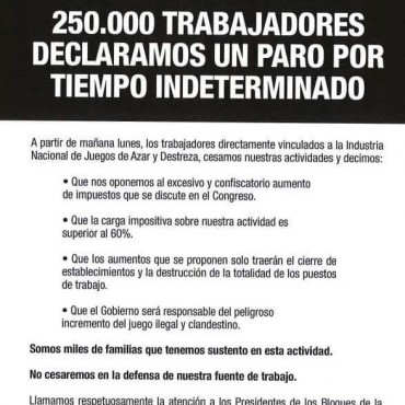 Paro por tiempo indeterminado