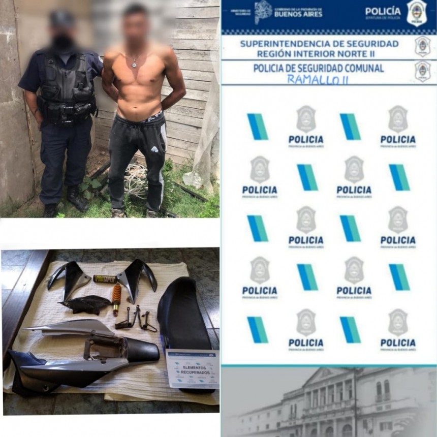 Roban una moto y recuperan autopartes en San Nicolás