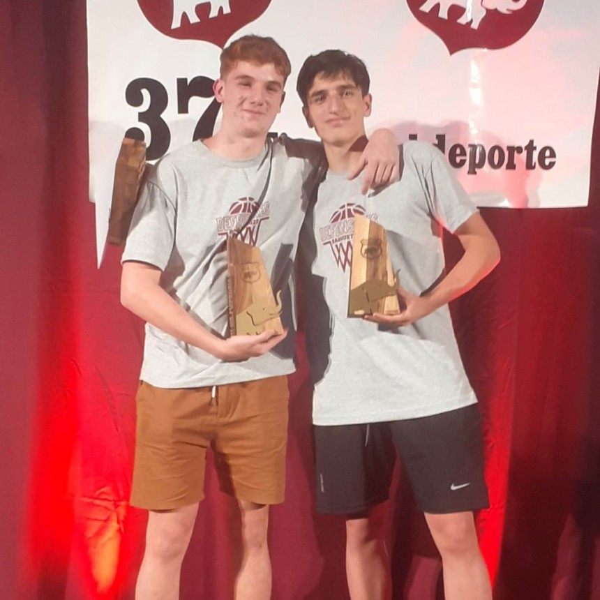 Santino Sica y Martín Torriani Elefantes de Oro en la Fiesta del Deporte Granate