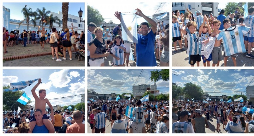 Argentina Campeón: La fiesta se extendió por cada una de la de las calles de Ramallo, desde la Avenida  Mitre a la Avenida San Martín en Villa Ramallo